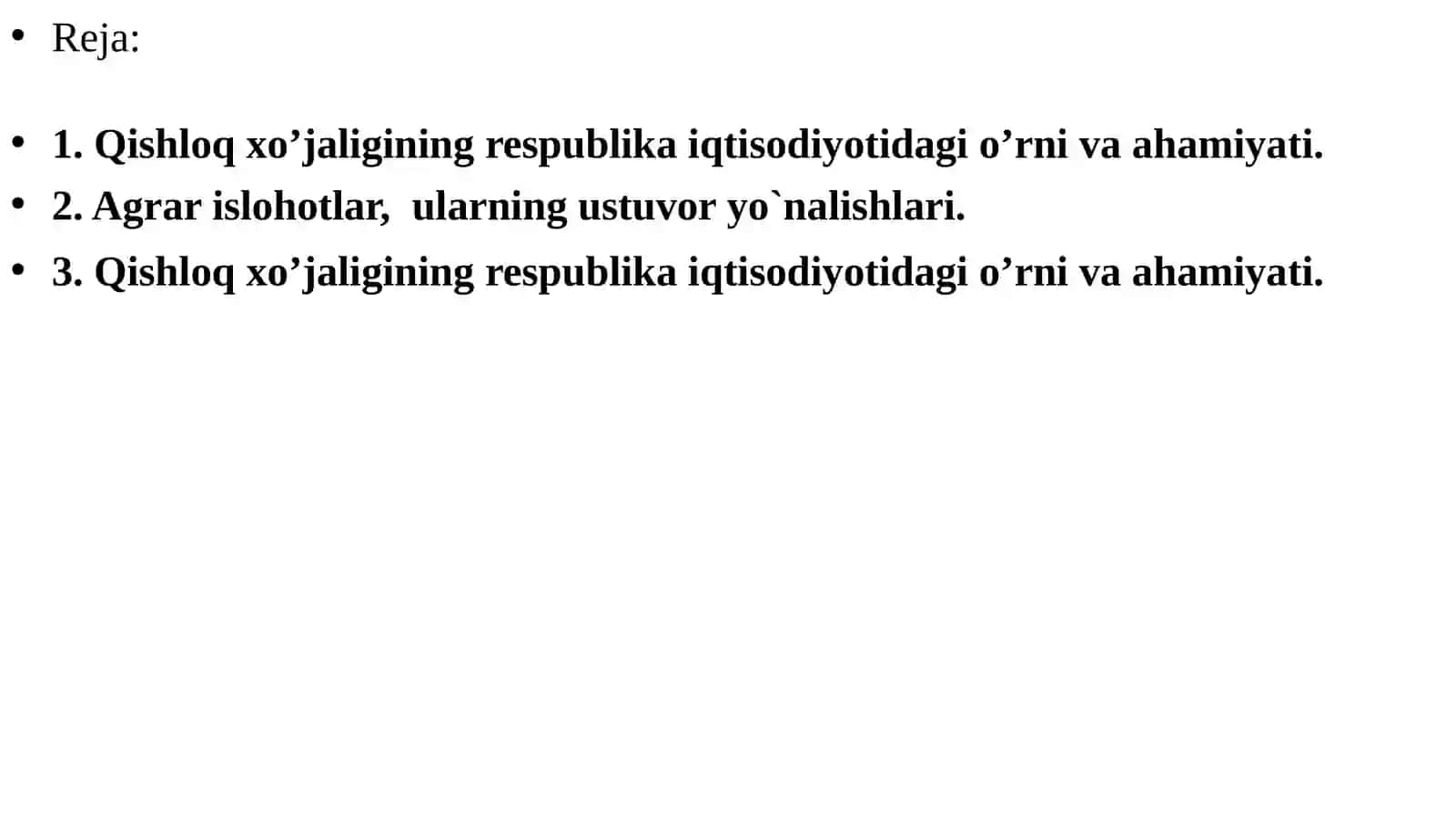 Qishloq xijaligi va sa’noatdagi o’zgarishlar 2