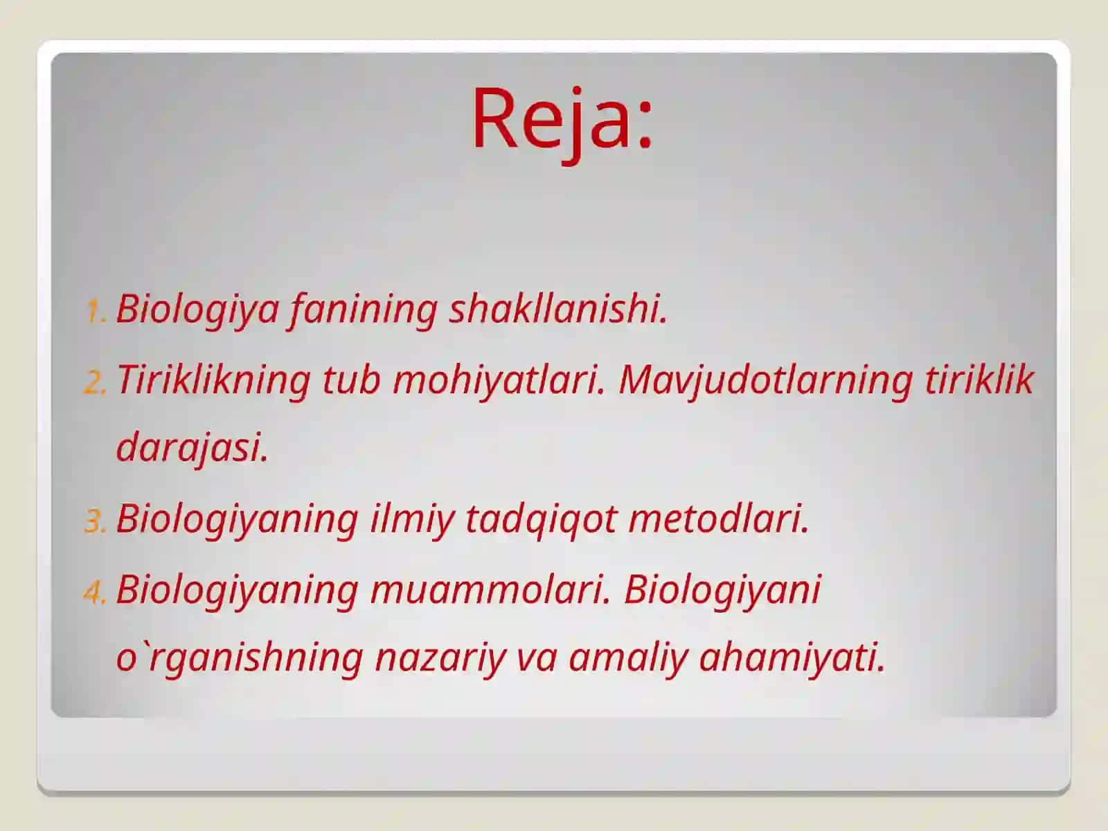 Biologiya fanining rivojlanish tarixi 2