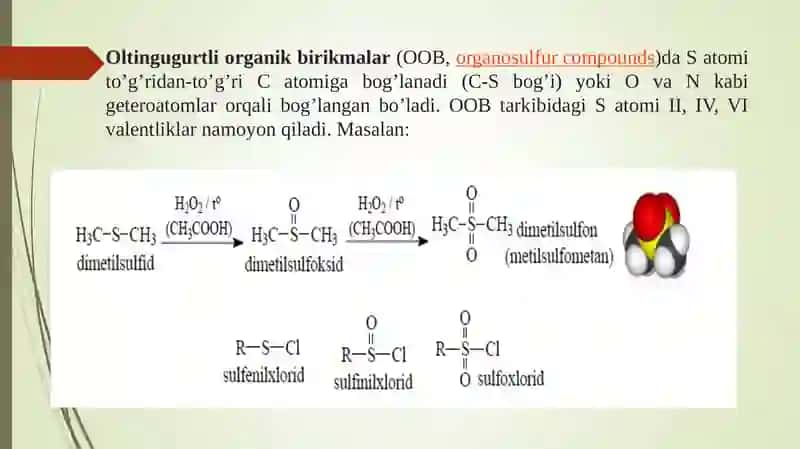 Оltingugurtsaqlovchiоrganik birikmalartuzilishi 2