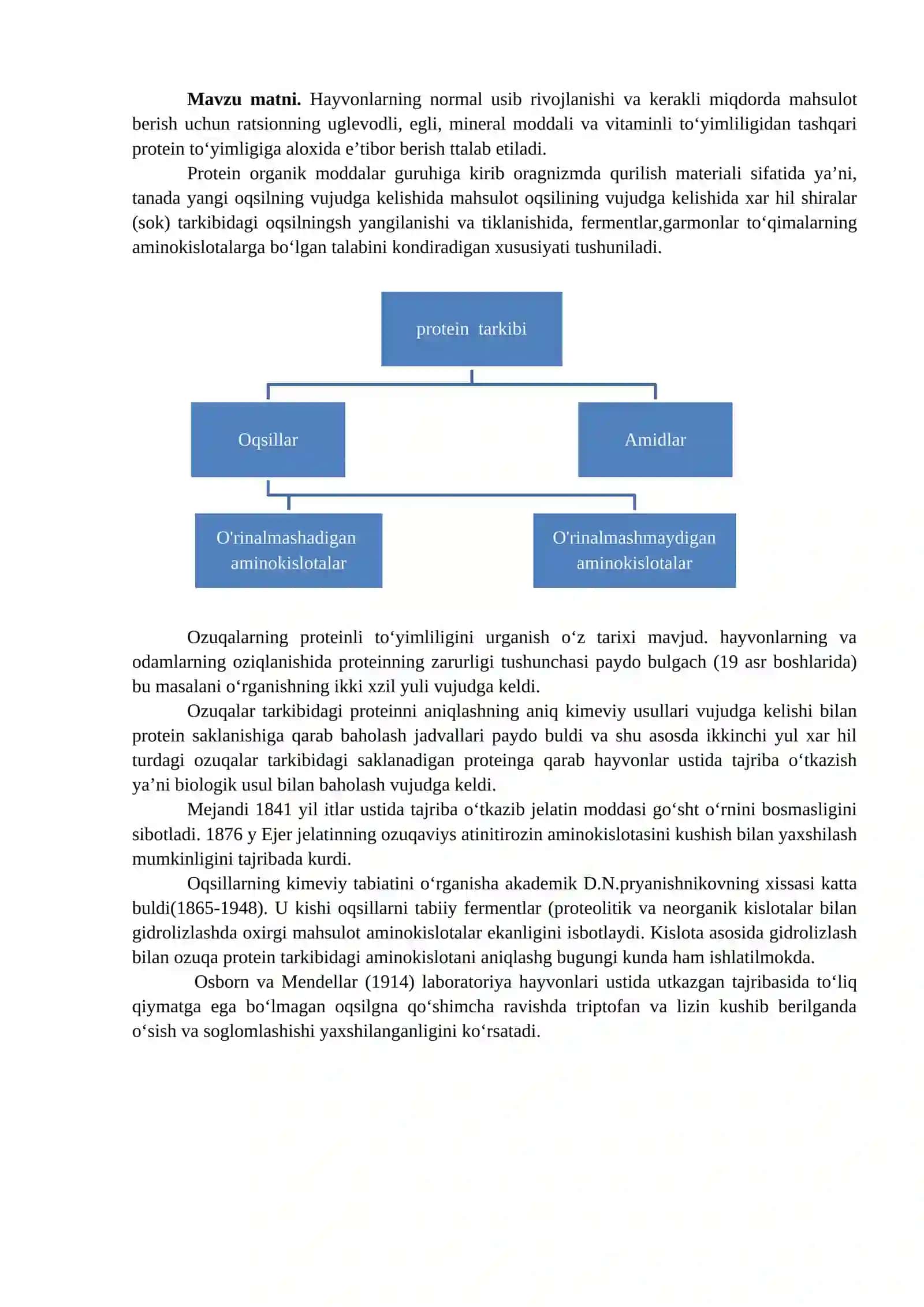 4-MA’RUZA: OZUQALARNING PROTEINLI, VITAMINLI VA MINERAL TO’YIMLILIGI 2