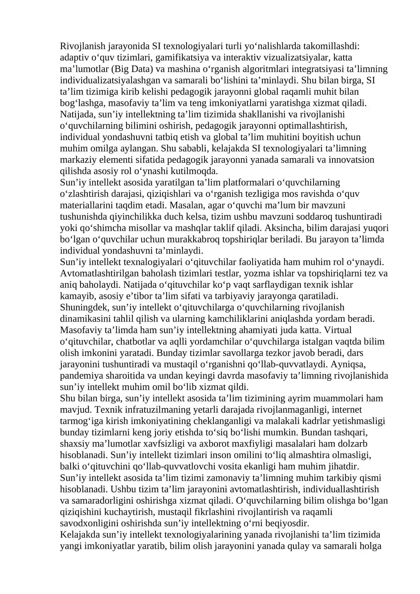 Suniy intellekt asosida talim tizimi 2