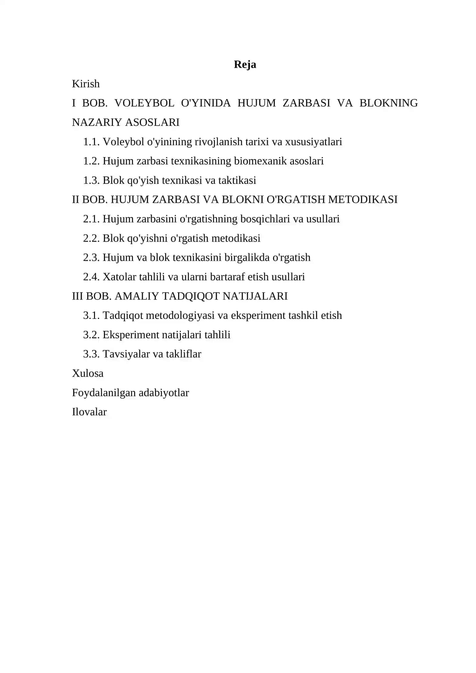 Voleybol darslarida hujum zarbasi va blok qo'yishni o'rgatish metodikasi 2