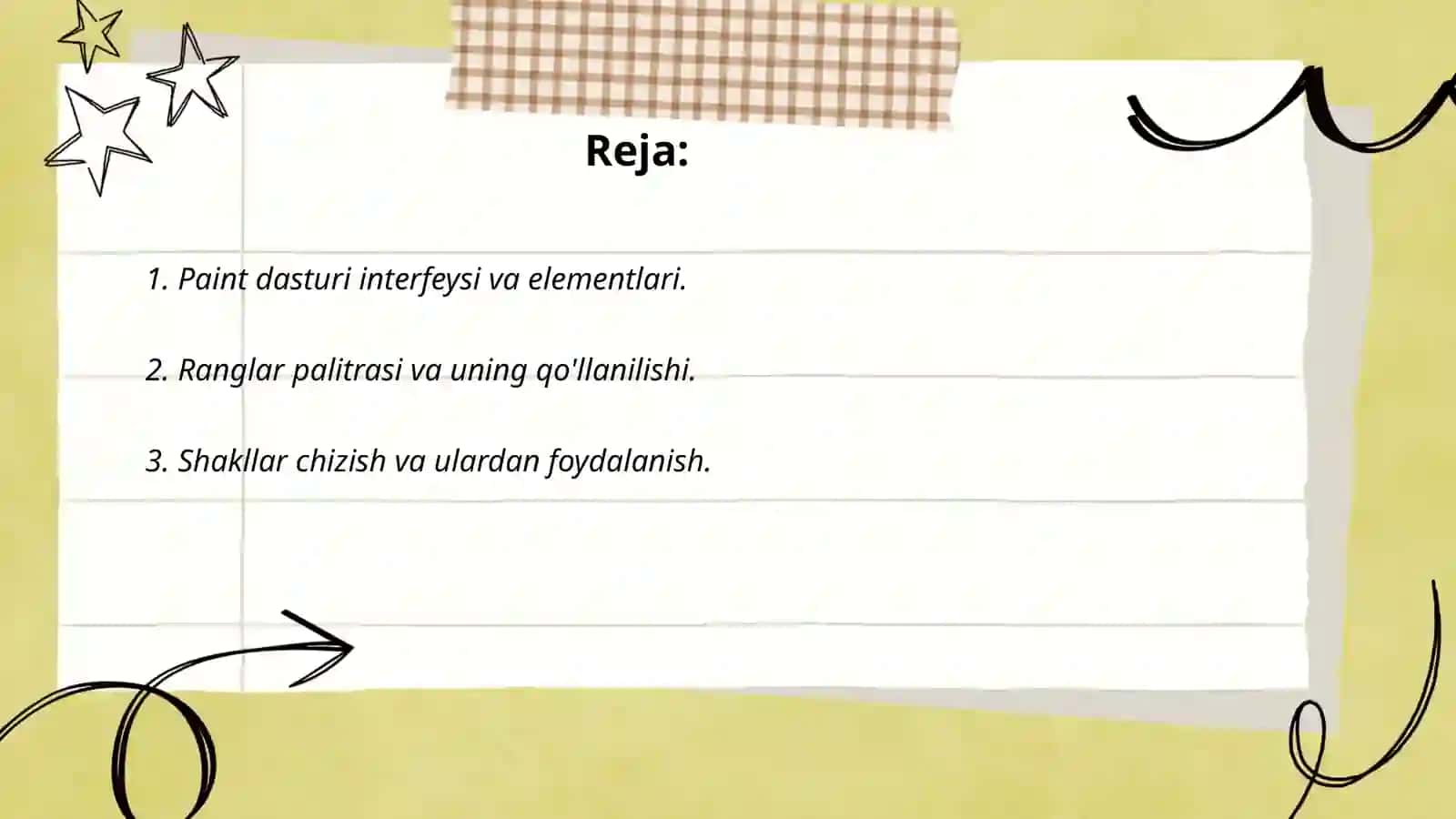 Paint grafik redaktorı bilan ishlashni o'rgatish 2