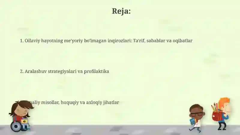 Oilaviy hayot siklining non-normativ inqirozlari 2