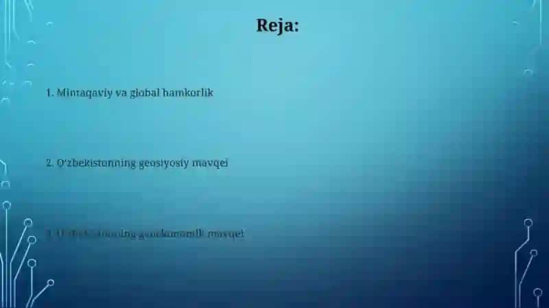 O'zbekiston geosiyosiy va geoiqtisodiy o'rni 2