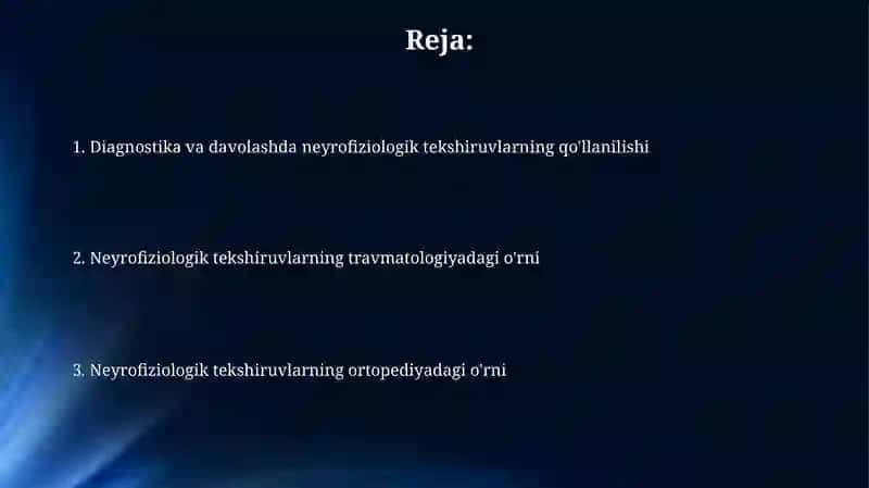 Neyrofiziologik tekshiruvlar Travmatologiya va Ortopediya 2