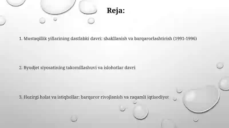 Mustaqillik yillarida o’zbekiston Respublikasi byudjet siyosatining rivojlanish bosqichlari 2