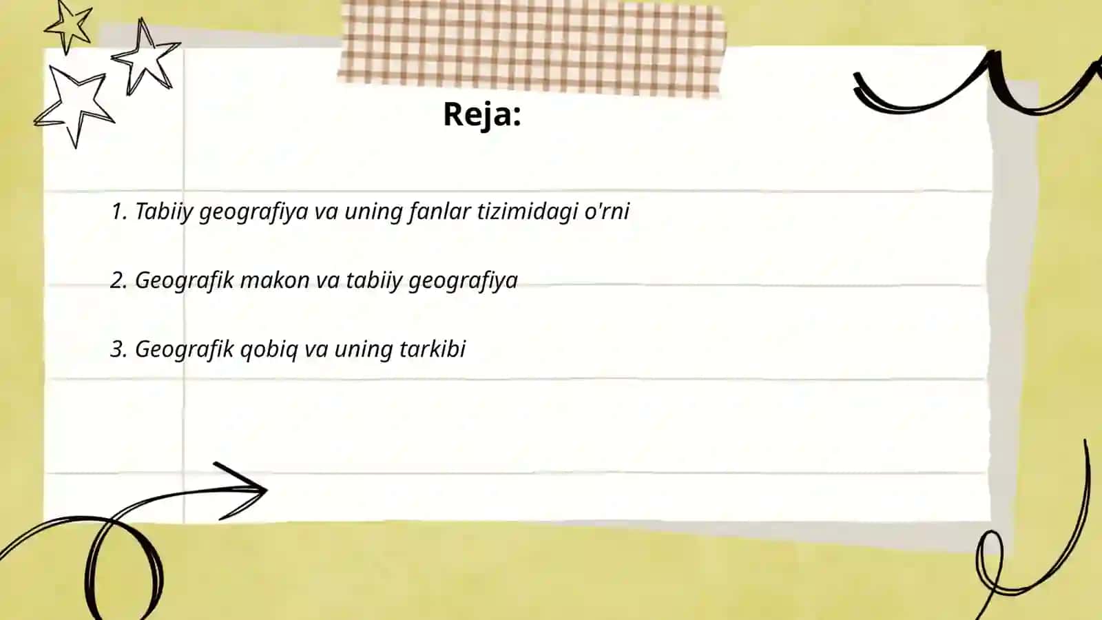 Tabiiy geografiyaning fanlar tizimidagi o'rni va tarkibiy qismlari 2