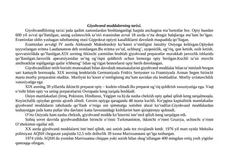 Giyohvandlik va uning zararli oqibatlari 2
