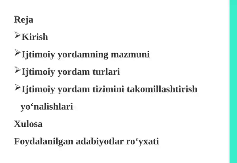 Ijtimoiyyordam va uning turlari 2