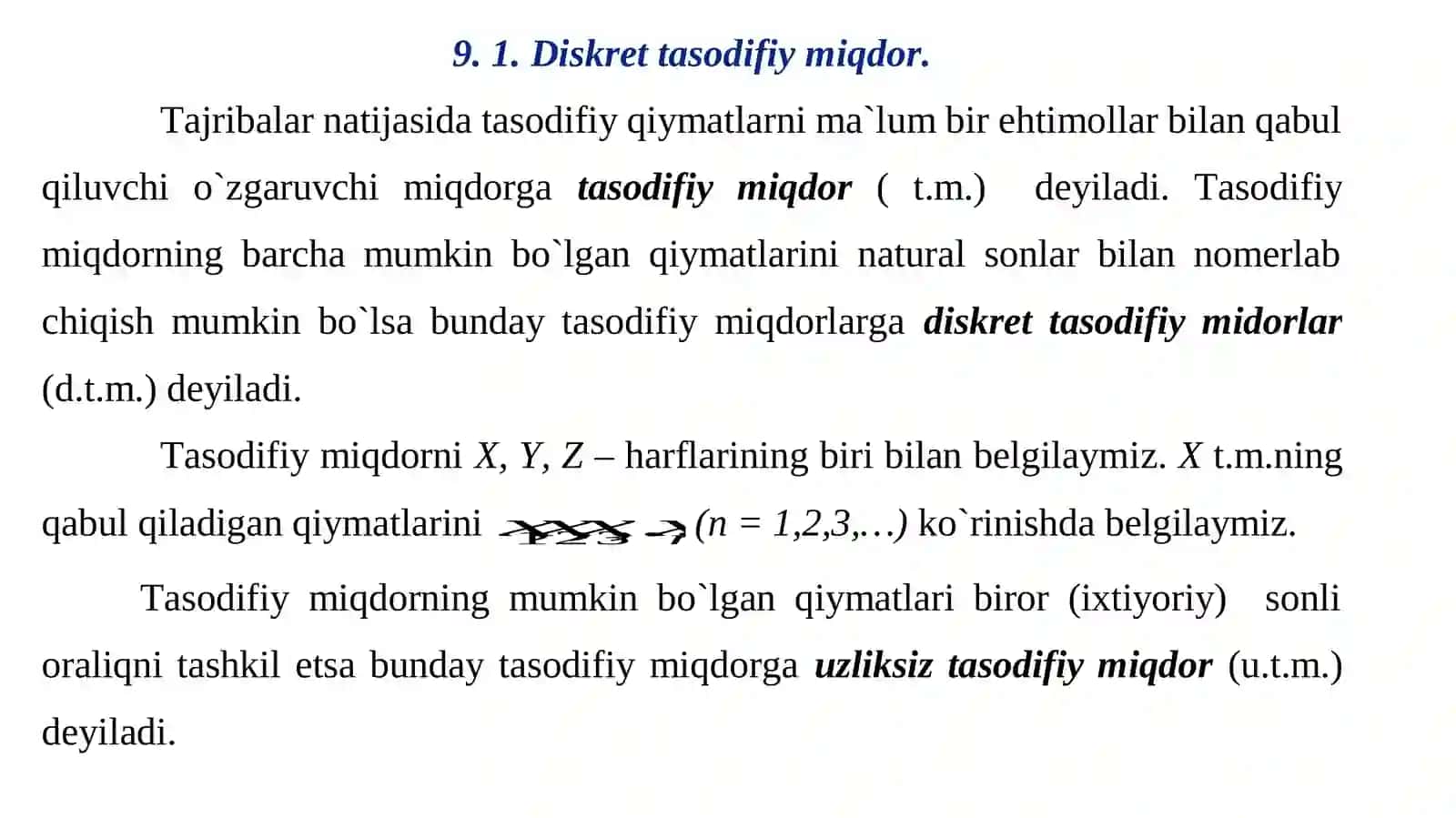 Tasodifiy miqdorlar va ularning taqsimot qonunlari 2