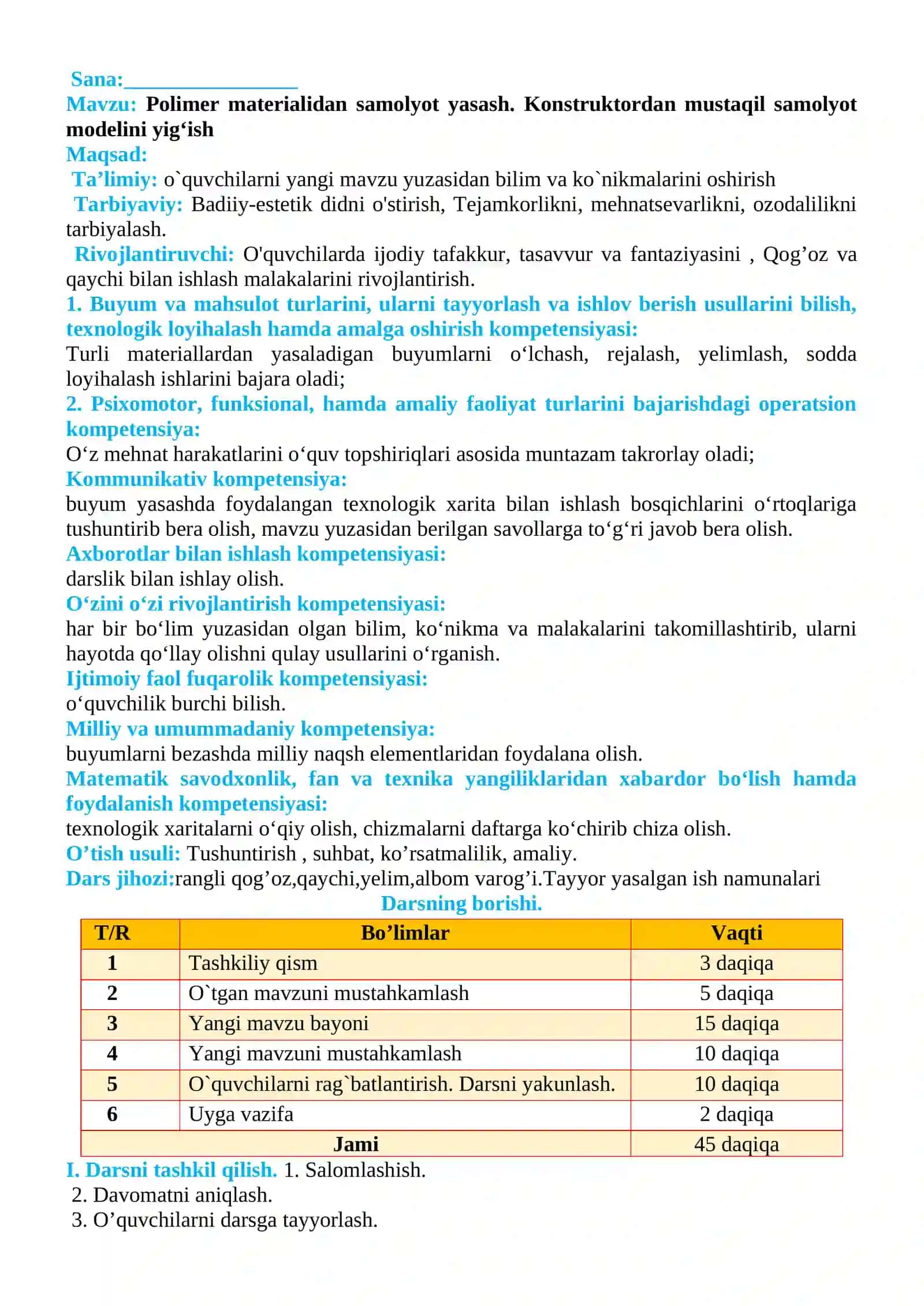 4-sinf Texnologiya Polimer materialidan samolyot yasash. Konstruktordan mustaqil samolyot modelini yig'ish 2