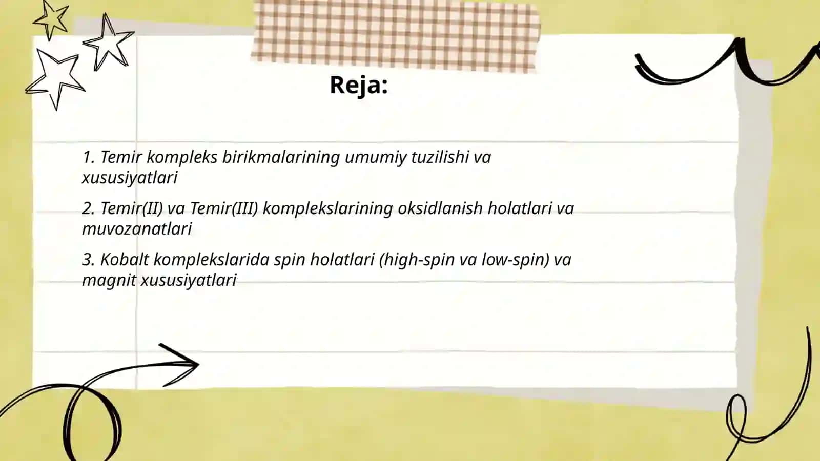 Temir, Kobalt, Nikellarning kompleks birikmalari 2