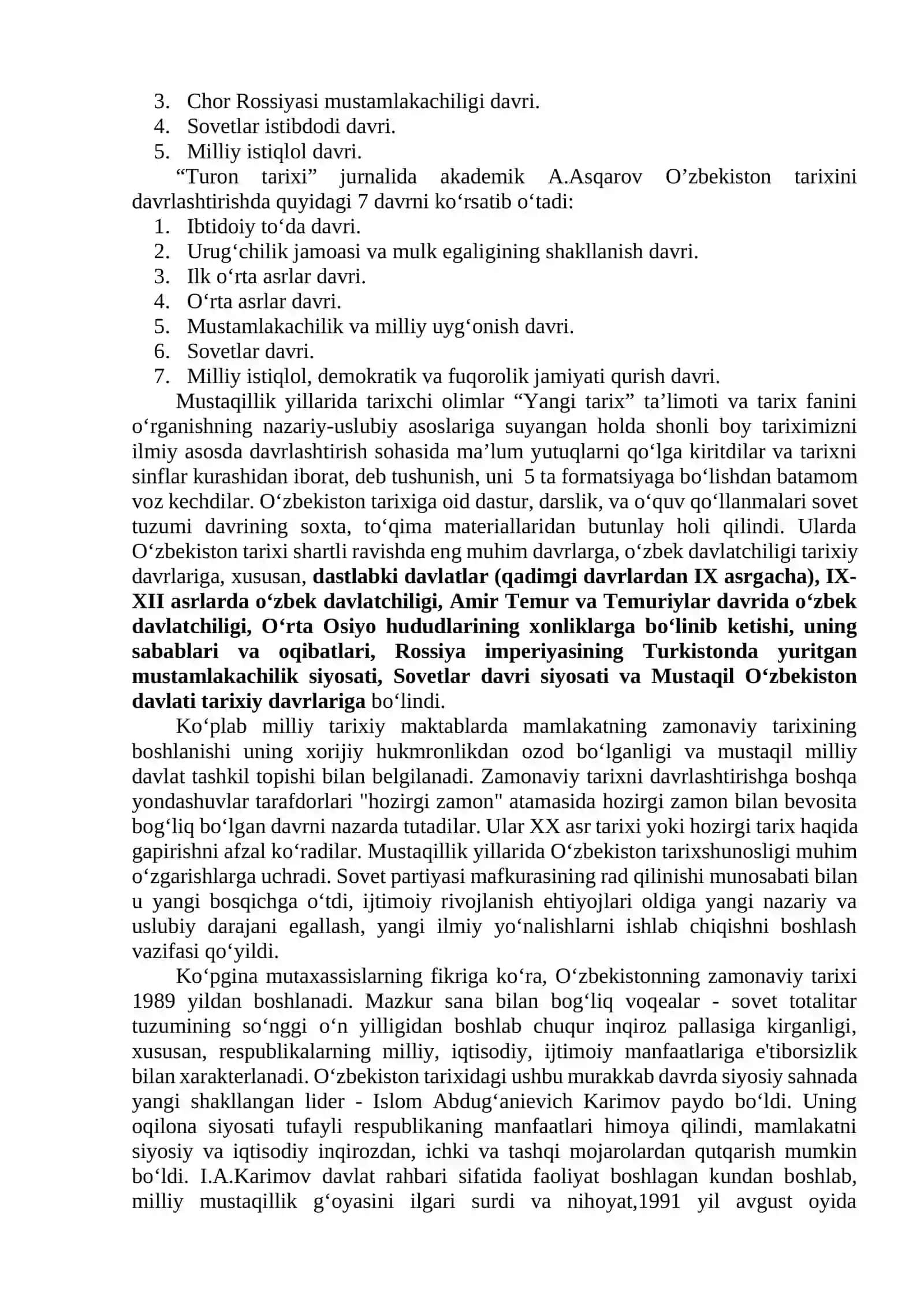 O‘zbekistonning eng yangi tarixi 2