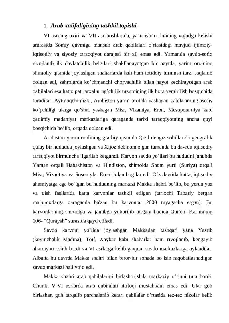 Arab xalifaligi davrida O’rta Osiyo 2