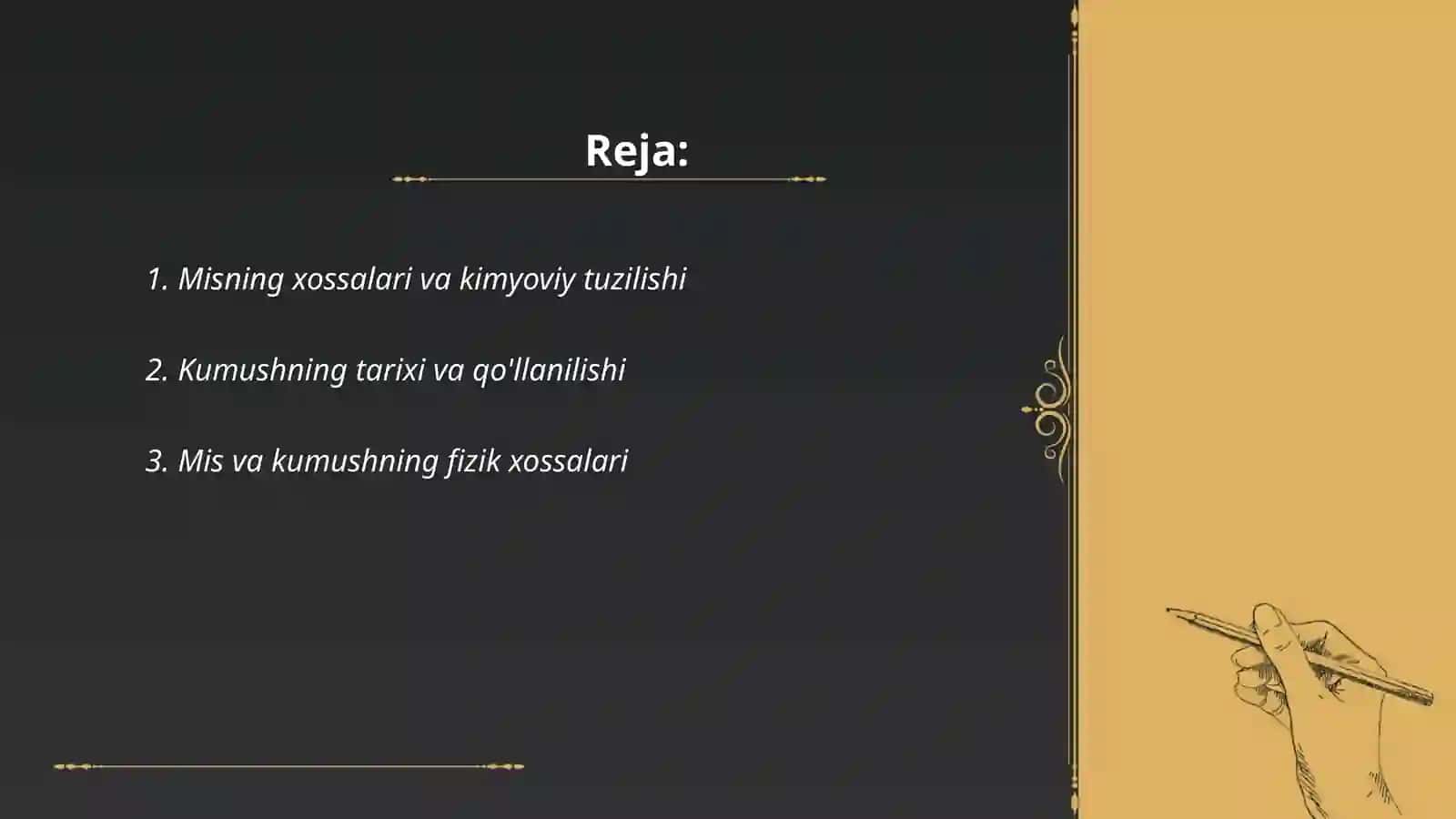 Mis va kumushga oid tajribalar 2