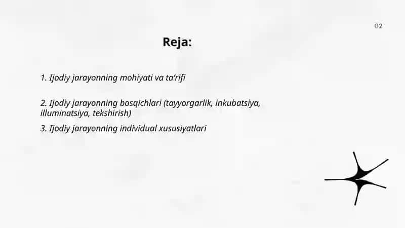 Ijodiy jarayonning xususiyatlari 2