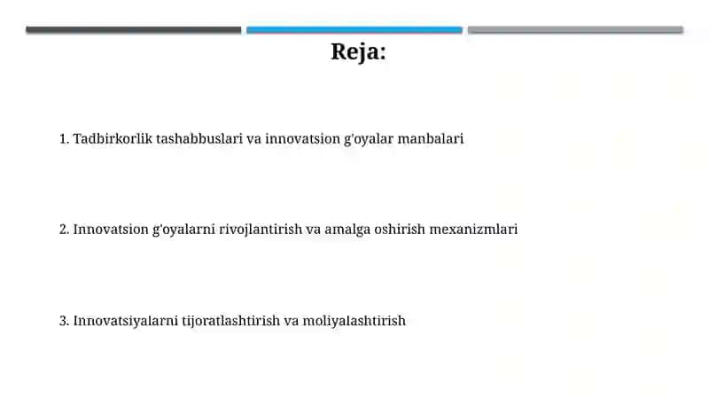 Tadbirkorlik tashabbuslari va innovatsion g'oyalar manbalari 2