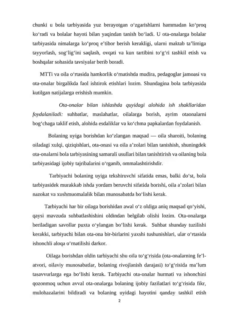 TA'LIM MUASSASASINING OTA-ONALAR VA JAMOATCHILIK BILAN GURUH TARZIDAGI ISHLASH SHAKLLARI 2