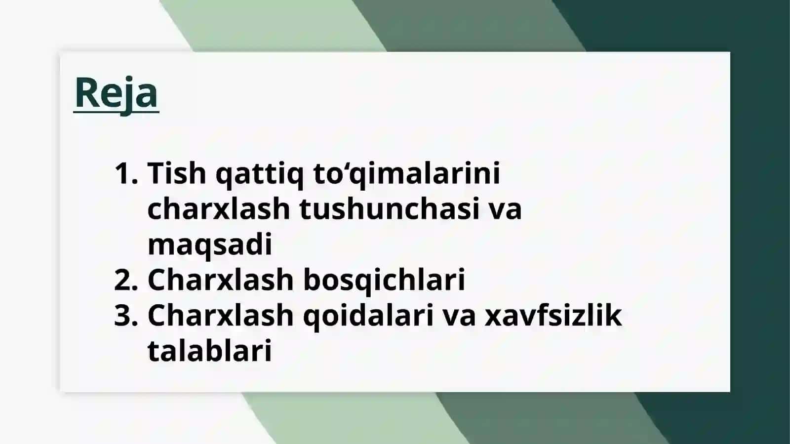 Tish qattiq to‘qimalarining charxlash bosqichlari va qoidalari 2