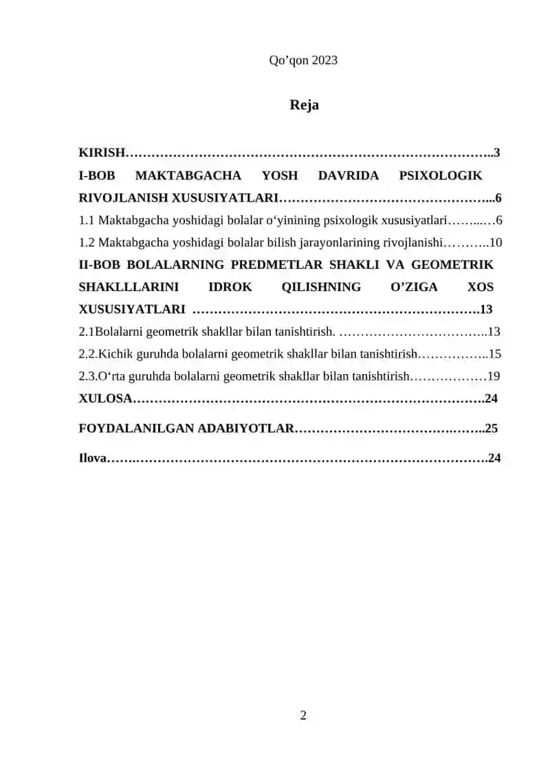 "Ilk yoshdagi bolalarning predmetlar miqdorini idrok qilishning pedagogik- psixologik asoslari" 2