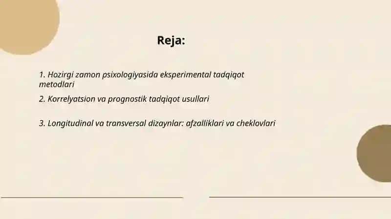 Hozirgi zamon psixologiyasining tadqiqot metodlari 2