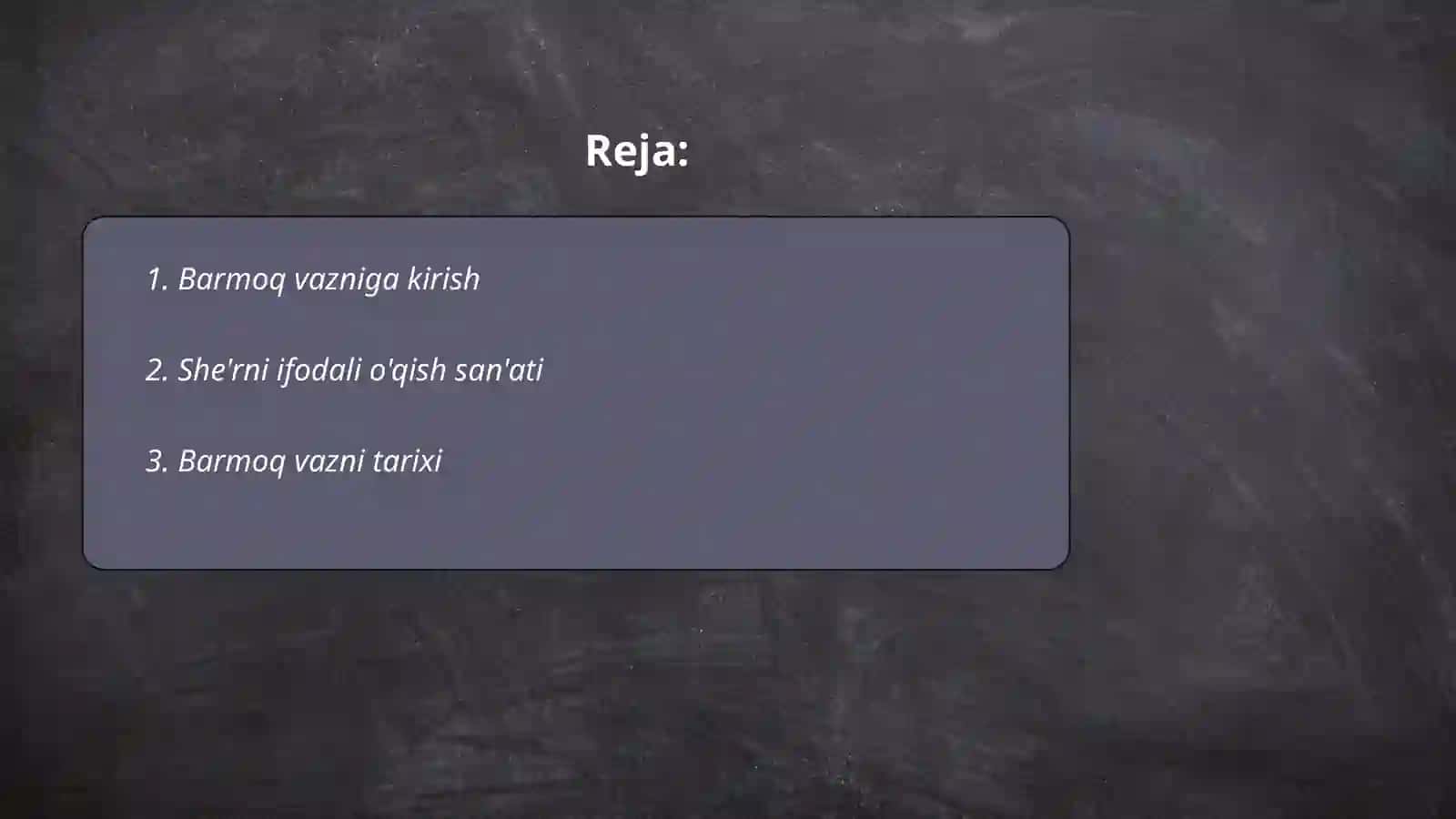 Barmoq vaznidagi she'rni ifodali o'qish 2