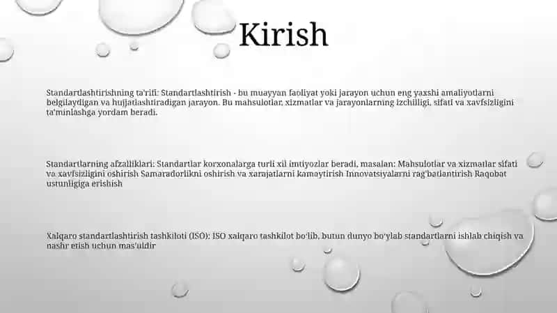 Standartlashtirishning Nazariy Asoslari 2
