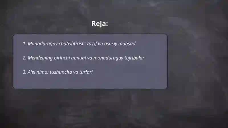 Monoduragay chatishtirish 2