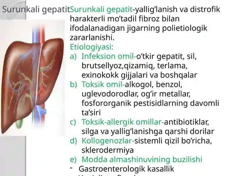 Jigar parenhimasi shikastlanish sindromida hamshiralik jarayoni 2