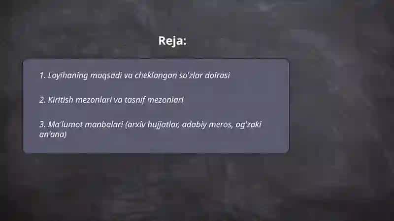 O'zbek tilida chegaralangan so'zlar bazasi 2