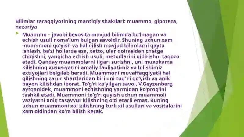 BILIMLAR TARAQQIYOTINING MANTIQIY SHAKLLARI 2