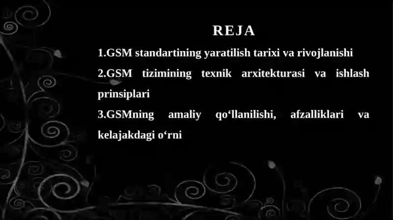 GSM standarti raqamli harakatdagi radioaloqa sotali tizimlari 2