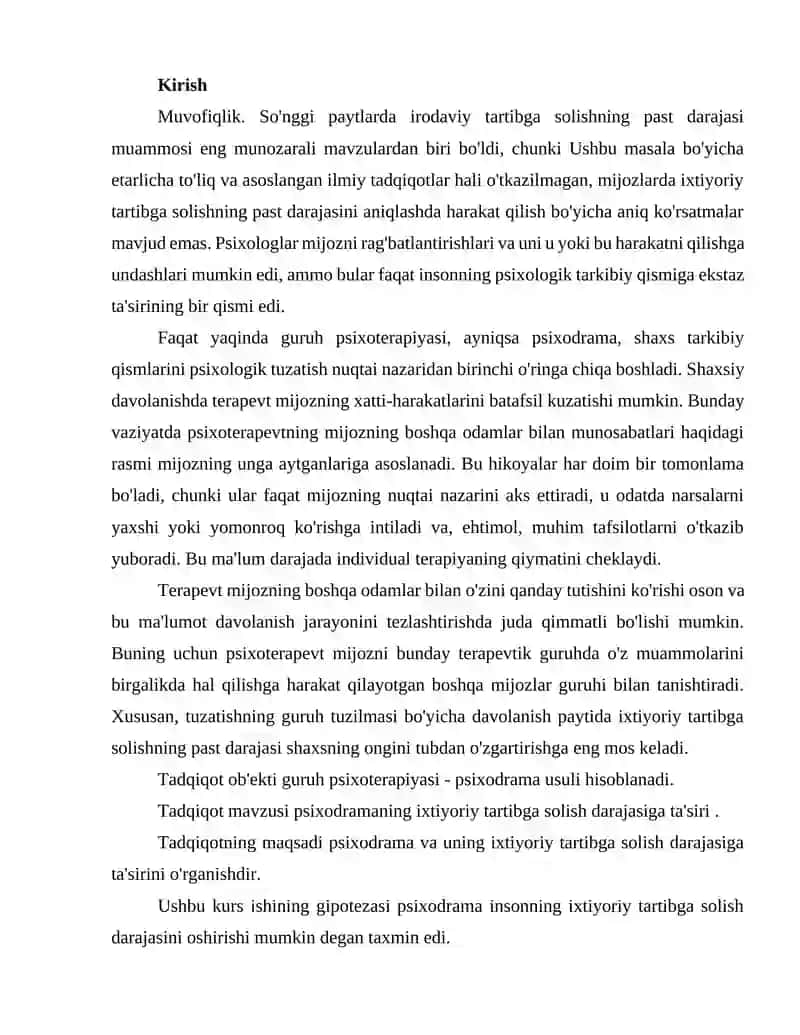 Psixodrama guruhiy faoliyatining turli ko’rinishi sifatida 2