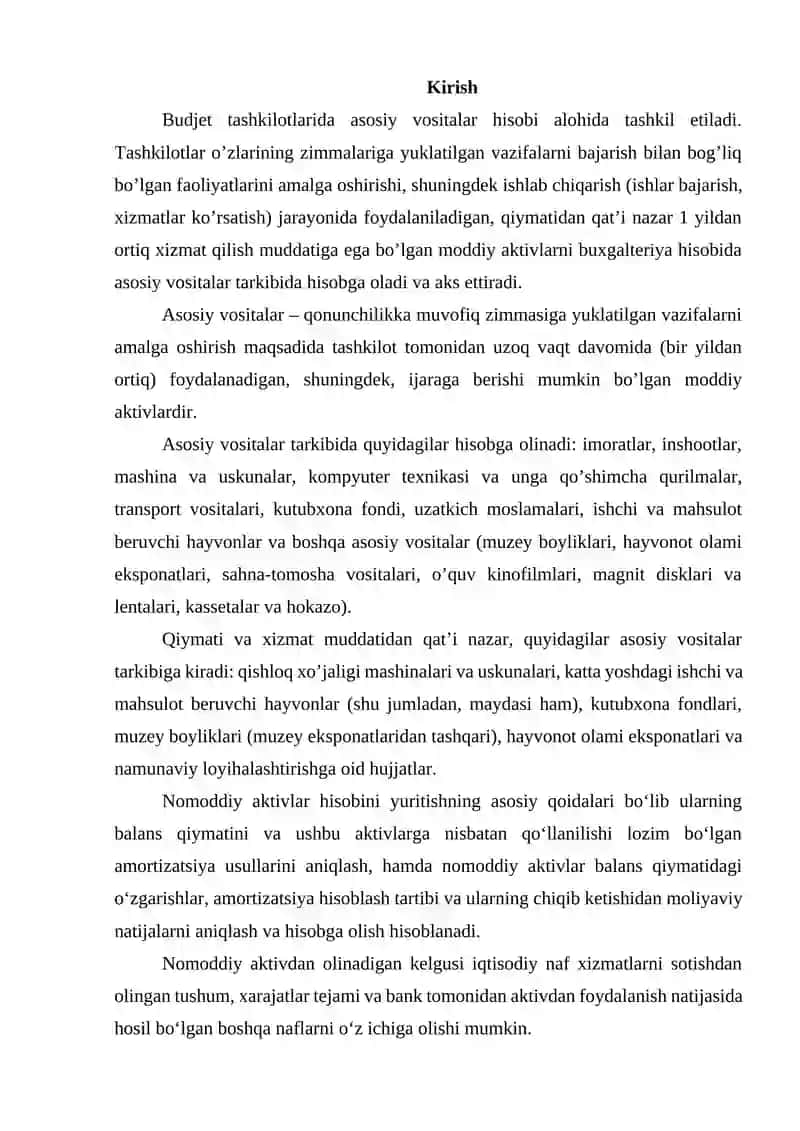 Nomoddiy aktivlar hisobini tashkil qilish 2