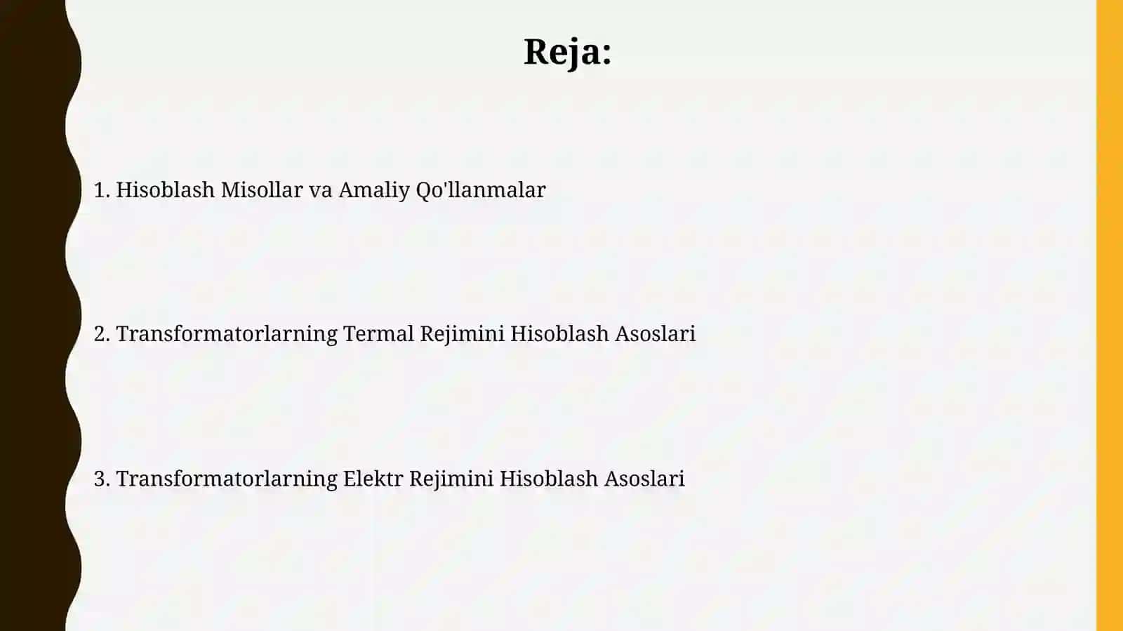 Kuch transformatorlarining elektr va issiqlik rejimini hisoblash asoslari 2