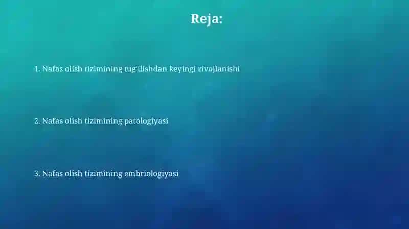 Nafas olish organlari taraqqiyoti 2