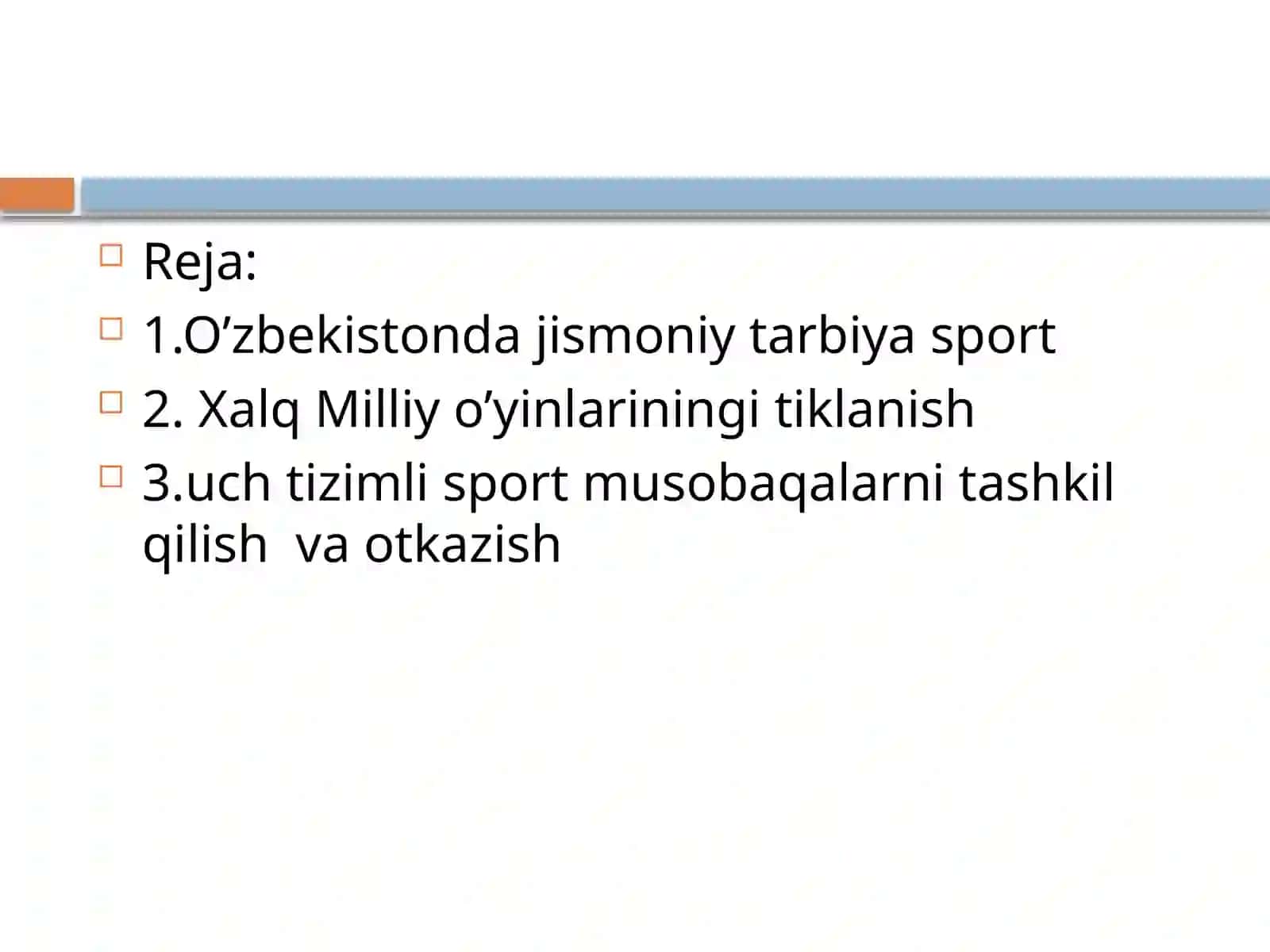 O’zbekiston Respublikasi dajismoniy madaniyat va sportning rivojlanishi 2