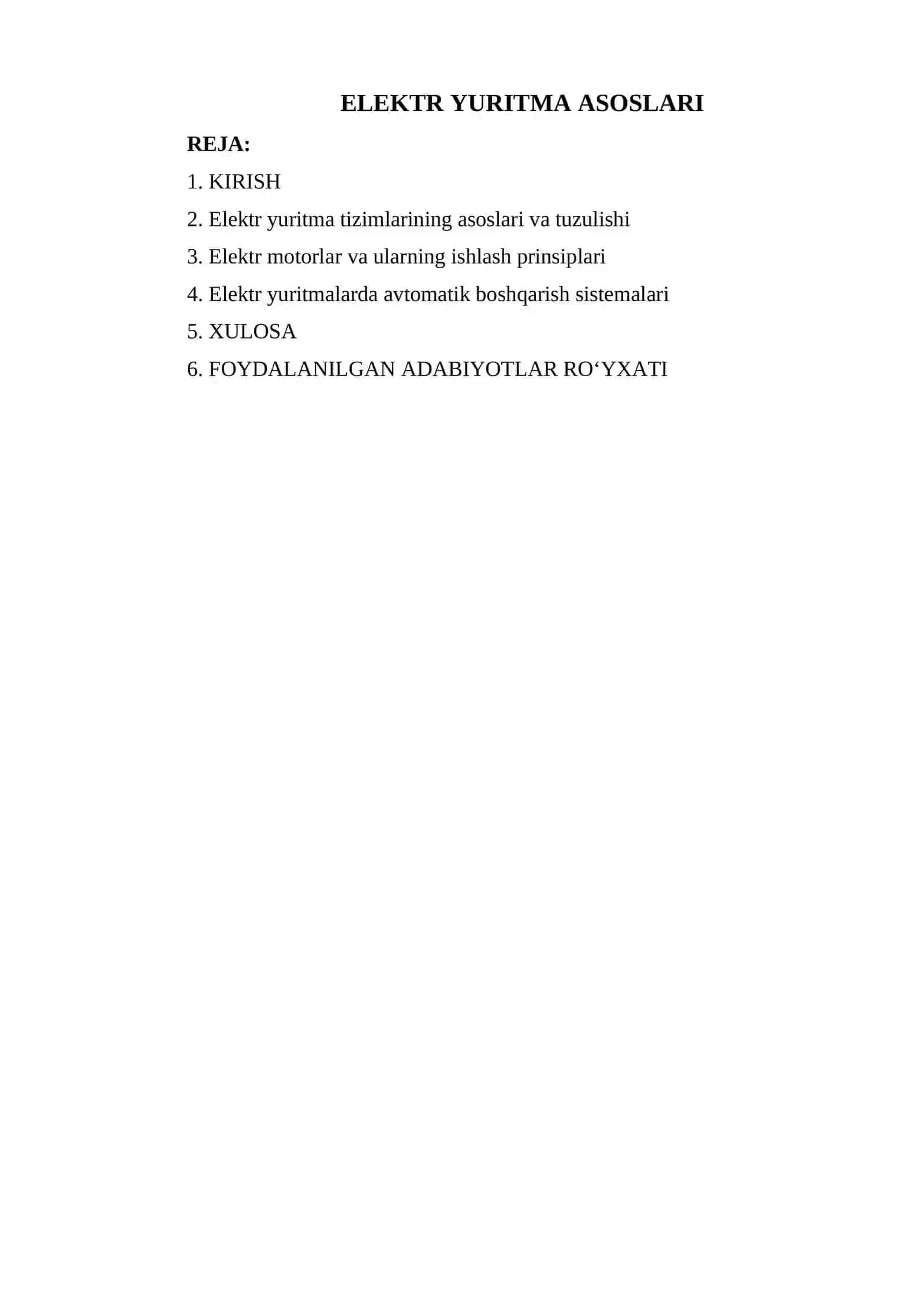 ELEKTR YURITMA ASOSLARI 2