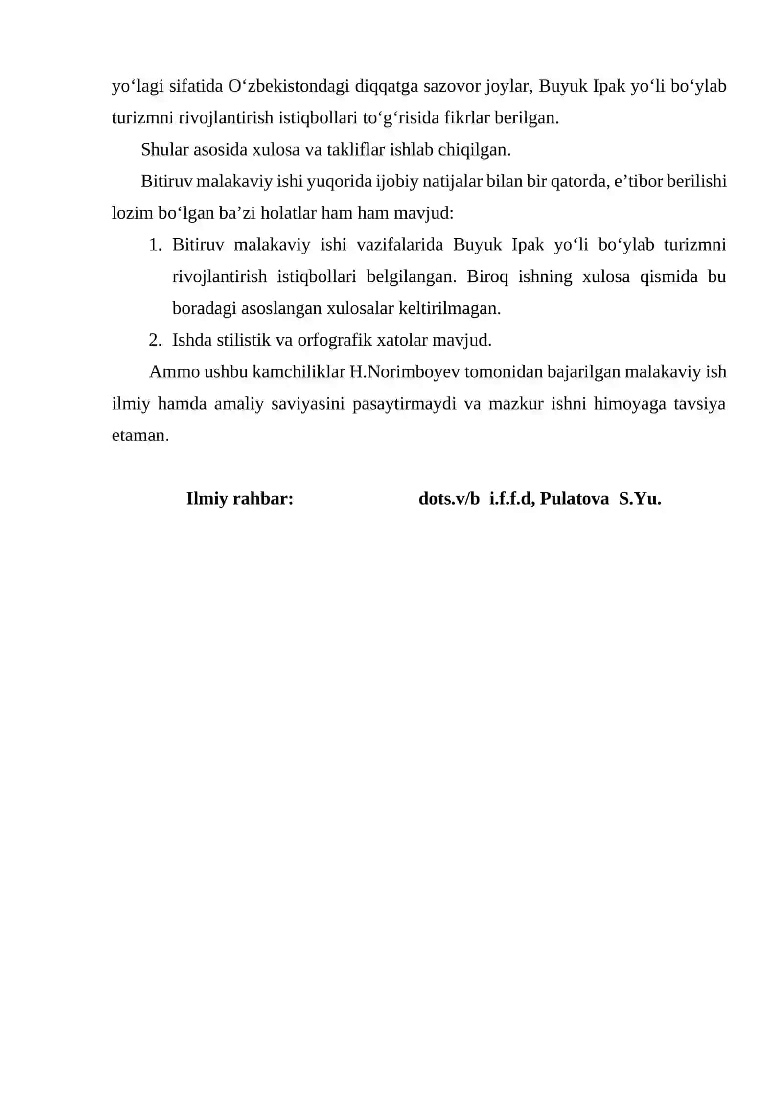 Turizmni rivojlantirishda Buyuk Ipak yoʻlining ahamiyati 2