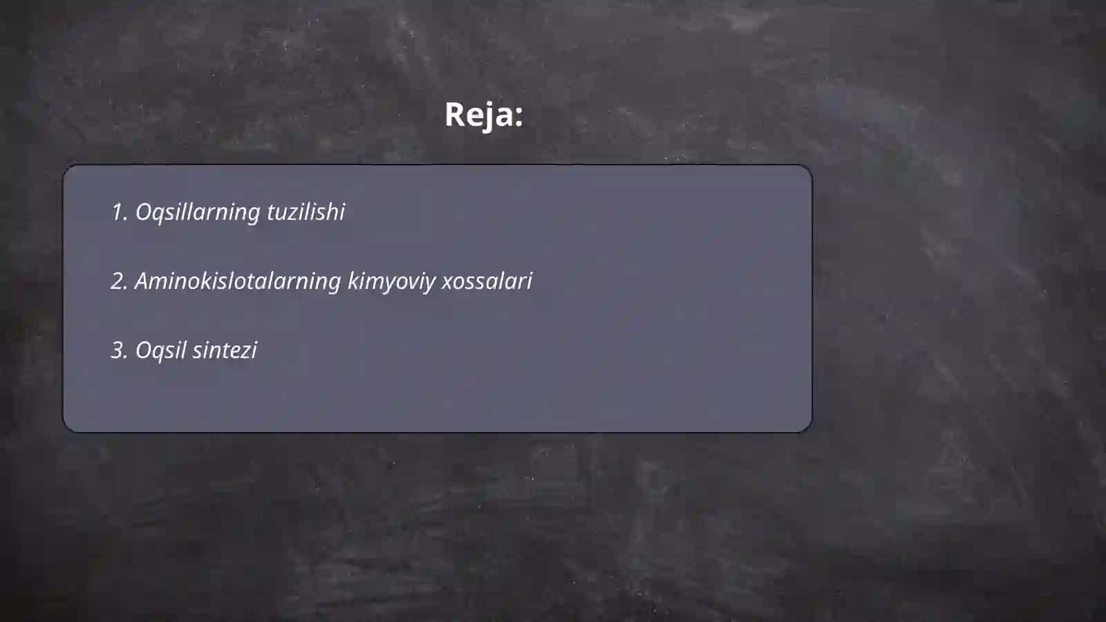 Oqsillar.Aminokoslotalar Hakimova 2