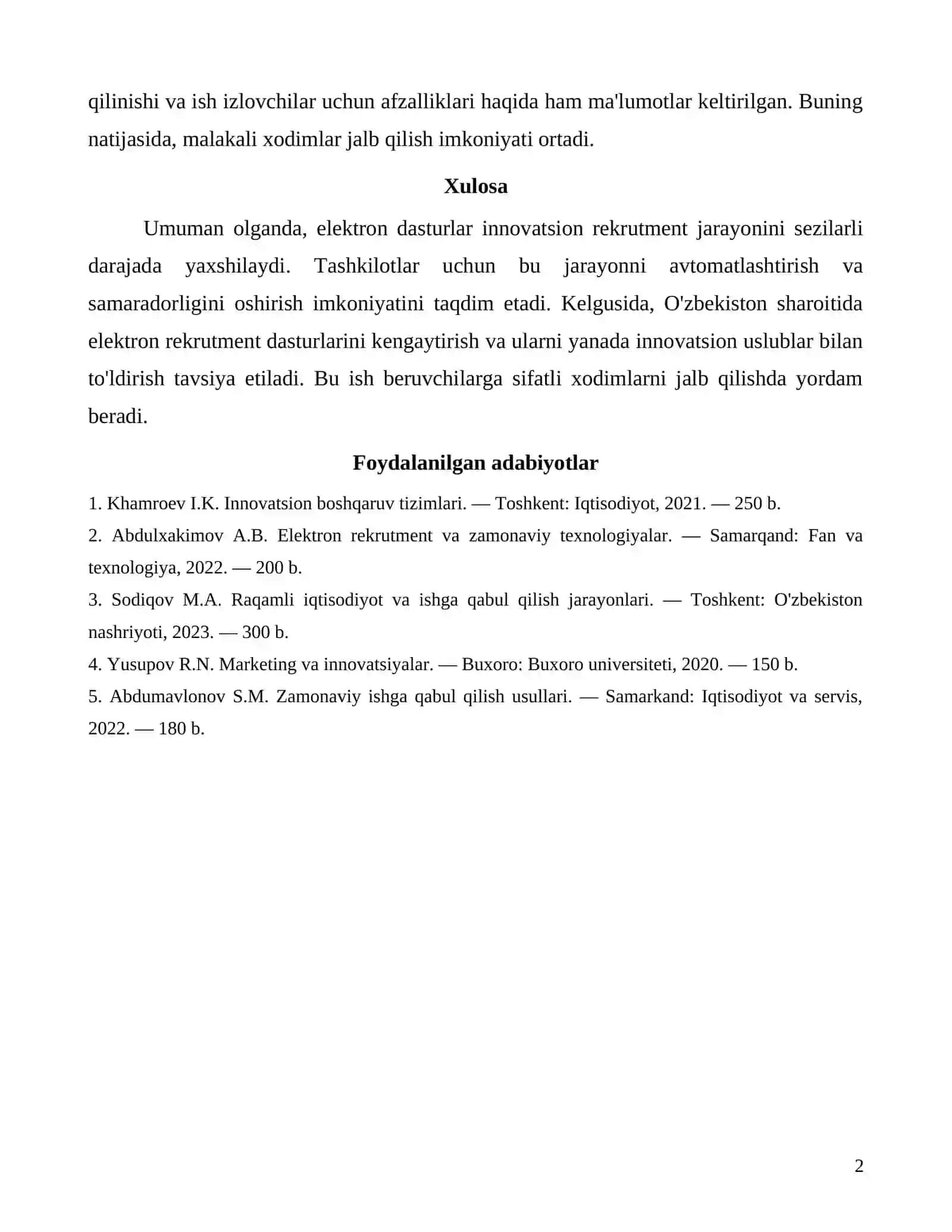 Innovatsion rekrutmentni tashkil etishda elektron dasturlardan foydalanish 2
