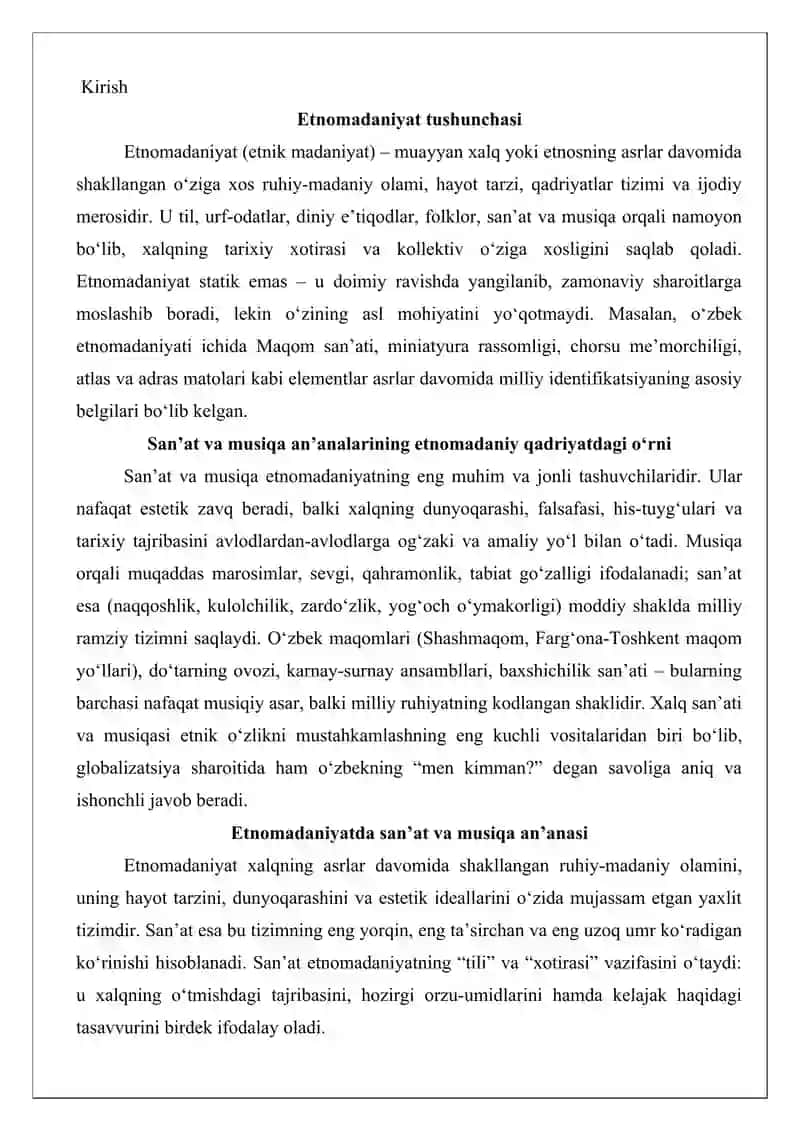 Etnomadaniyatda san'at va musiqa an'analari 2