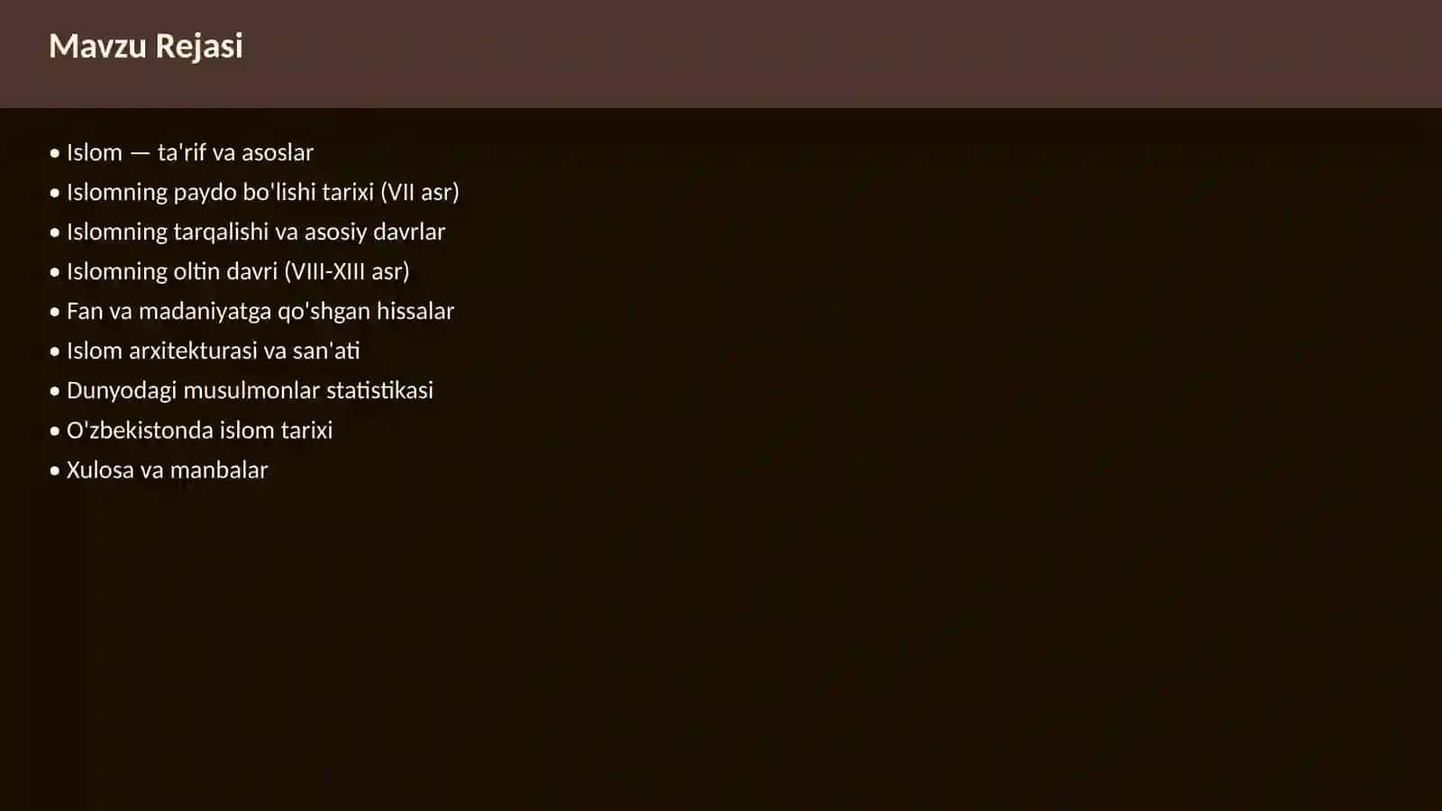Islom Tarixi va Madaniyati 2