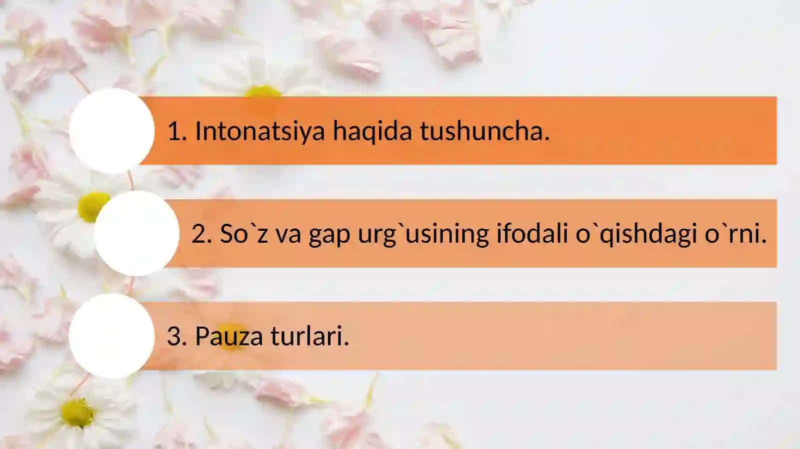 Intonatsiya,so`z  va  gap  urg`usining   ifodali  o`qishdagi  o`rni.Pauza  turlari 2
