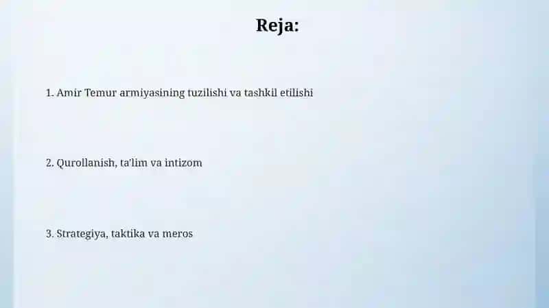 Amir Temur Davlatida Qo'shin Tuzish 2