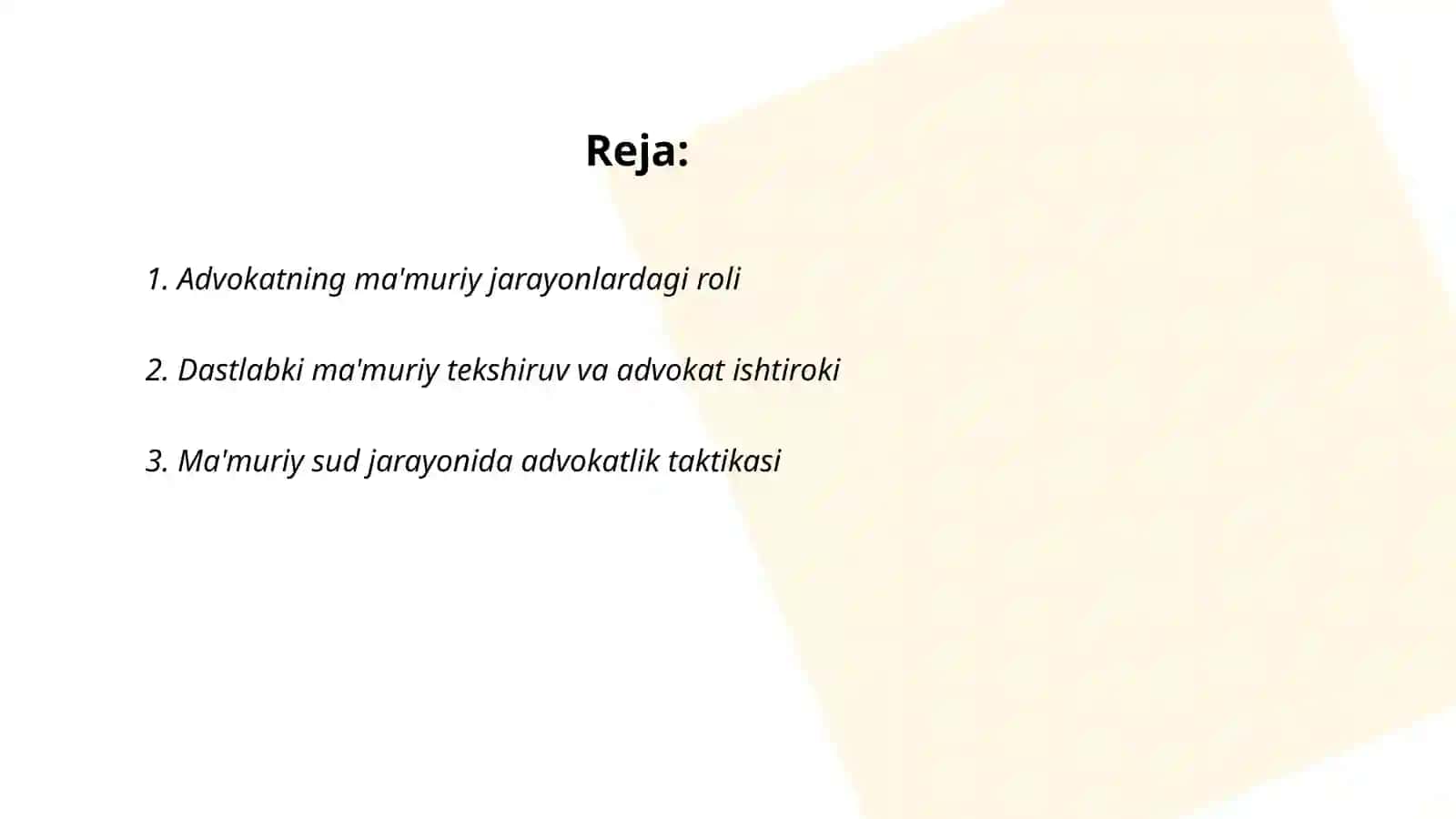 Advokatning ma'muriy sud ishlarini yuritishdagi ishtiroki 2