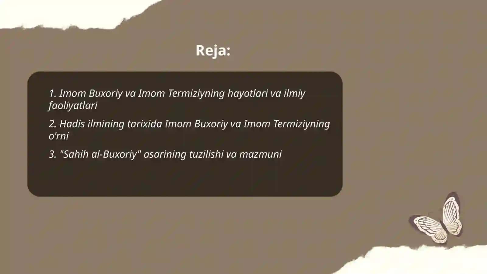 Imom Buxoriy va Imom Termiziyning hadis ilmiga qòshgan hissalarining qiyosiy tahlili 2