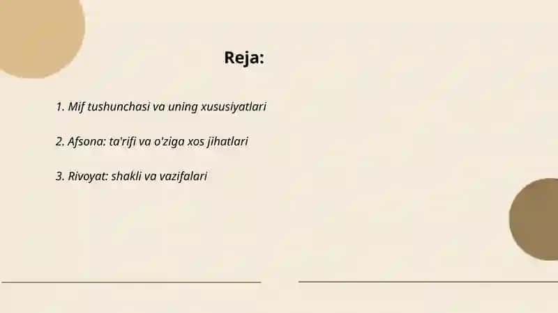 Mif, afsona, rivoyatlar va ularning badiiyati 2