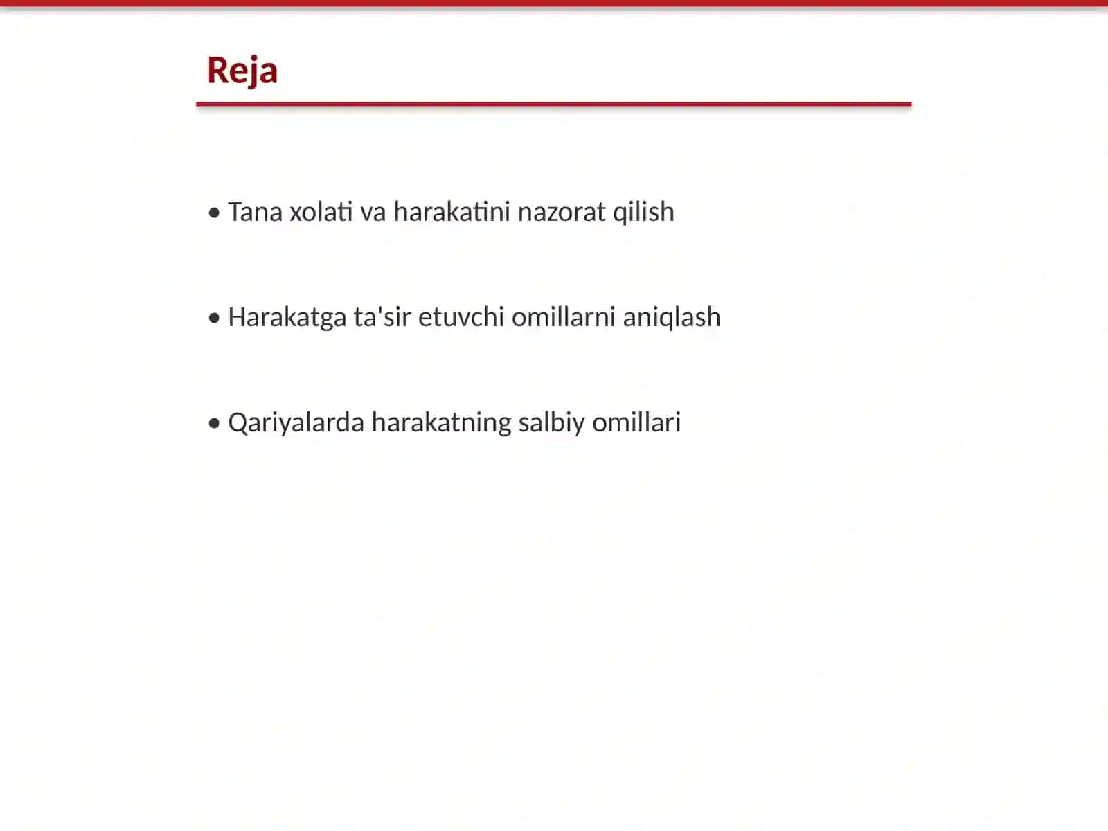 Kinematika asoslari Kasalliklar va harakatning chegaralanishi 2